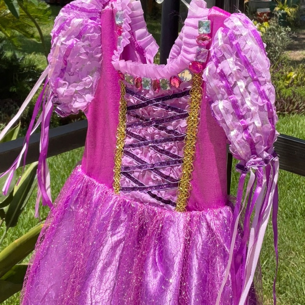 Girls Sparkling Pink Fairytale renaissance Dress-Up Costume